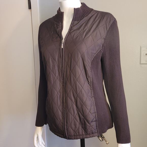 Croft & Barrow Chocolate Brown Coatigan Jacket Womens Medium Neutral Cozycore - Picture 10 of 12